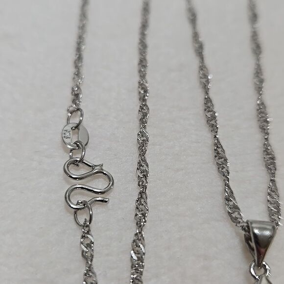 Sterling Silver and Purple Pendant Necklace - Picture 2 of 7